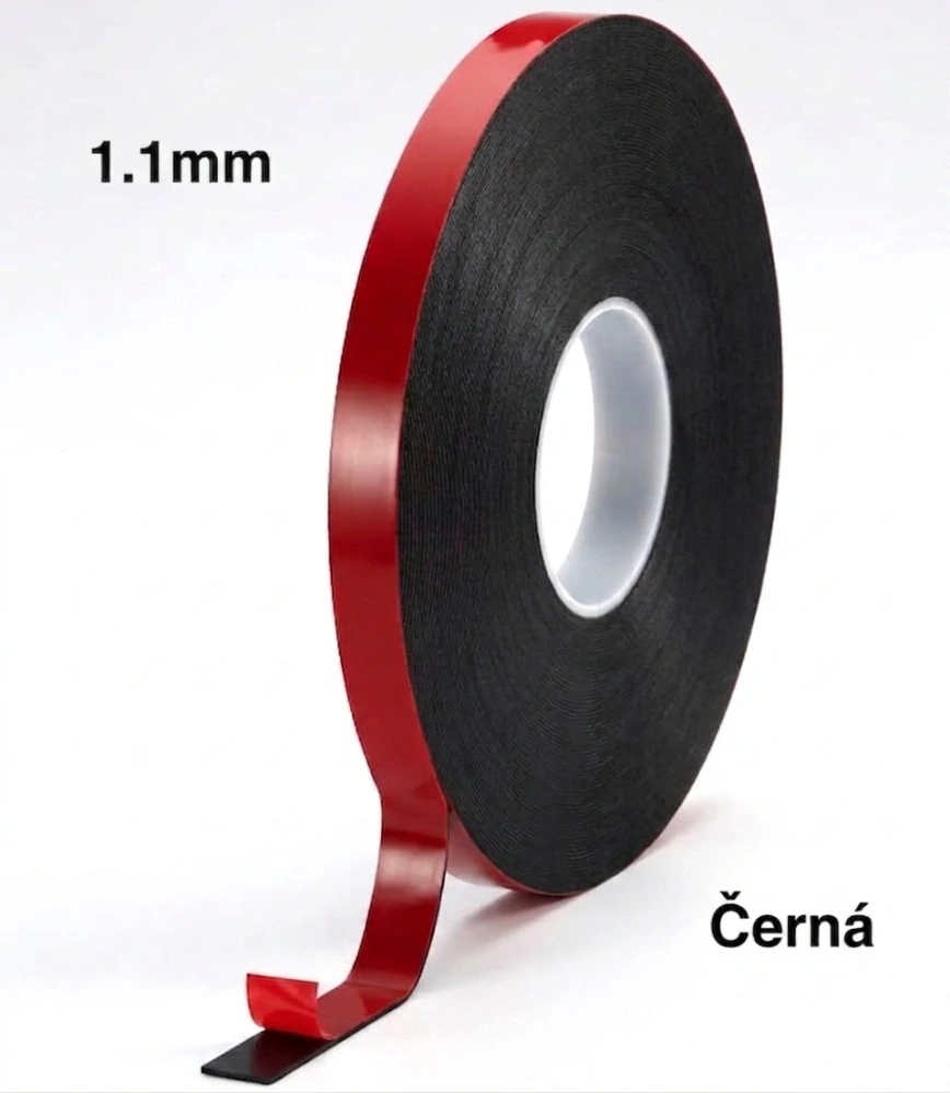 AB115 Oboustranná lepící páska černá na plasty 25mm x 33m x 1,1mm na plasty